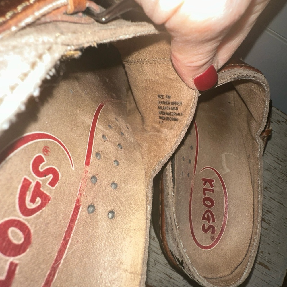 Klogs Austin Taupe Suede Tapestry Clogs Size 7 - Picture 6 of 8